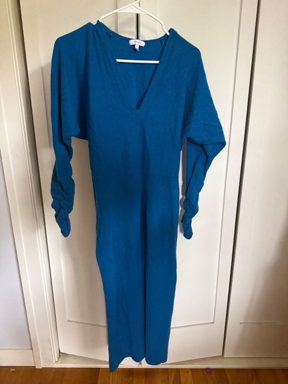 Reiss Teal V-Neck Knit dress Jenna